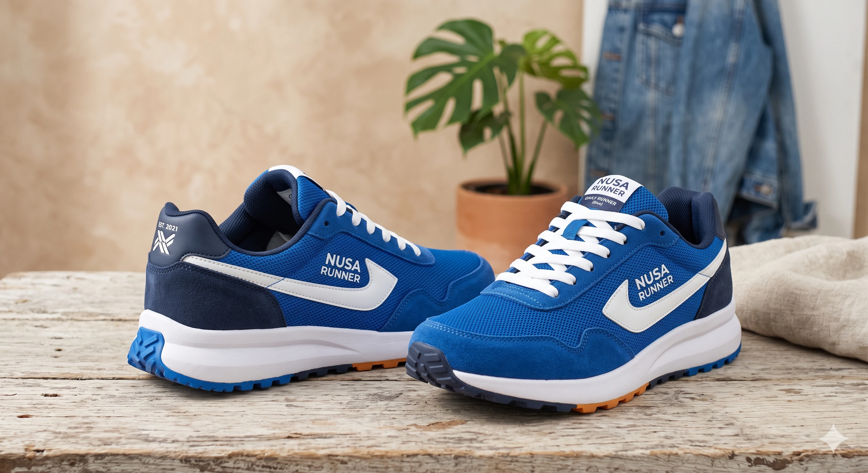 Sneakers Lokal Daily Runner Biru